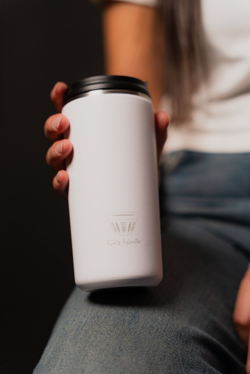 '3al 7elwe w el Morra' White Coffee Mug 350ml - dripplelb